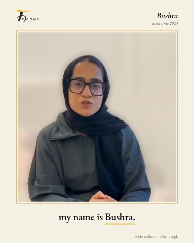 Bushra recording her testimonial