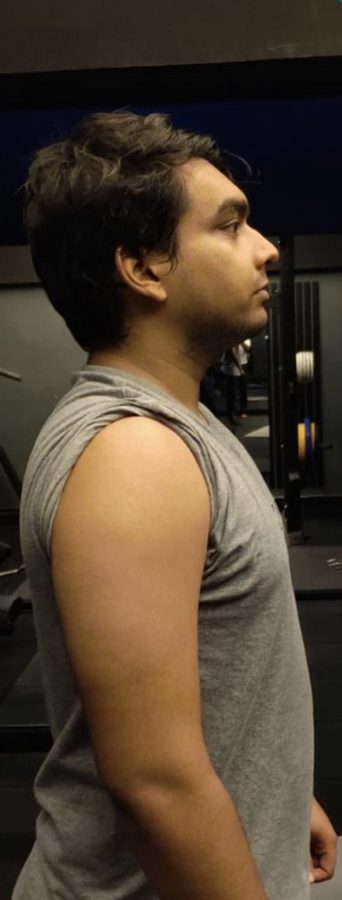 Studio group training member after